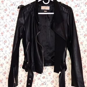 Michael Kors Leather Biker Jacket